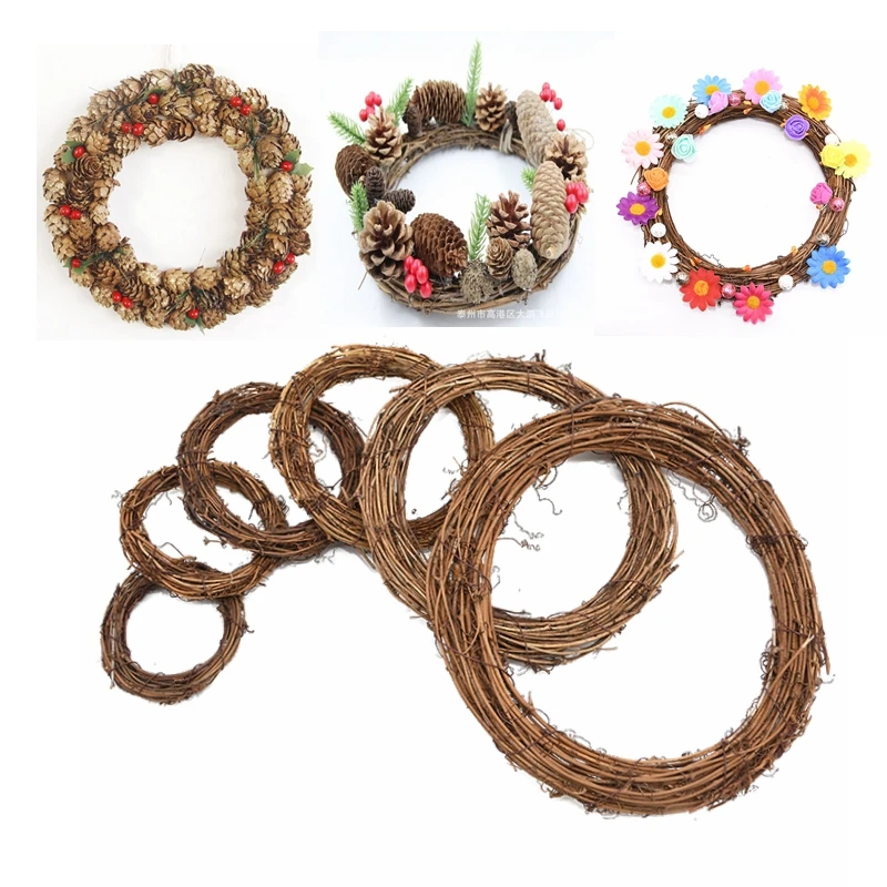 

Easter Rattan Wreaths Garland Artificial Flower Garland DIY Wreath Scrapbook Craft for Wedding Easter Home Party Supplies