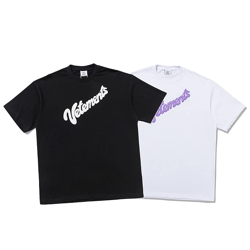

21SS VETEMENTS T Shirt Men Women Alphabet Print Fashion Comfortable Loose-sleeved T-shirt Simple Casual T-shirt
