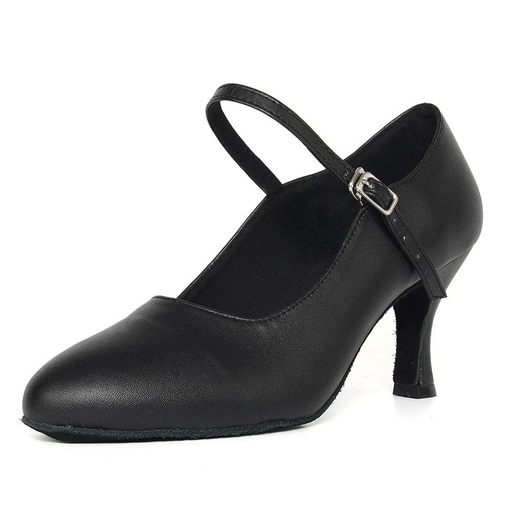 HROYL Women's Latin Dance Shoes Ballroom Dancing Shoes For Girls Simple Design Salsa Dancing Shoes 2 Colors High Quality PU