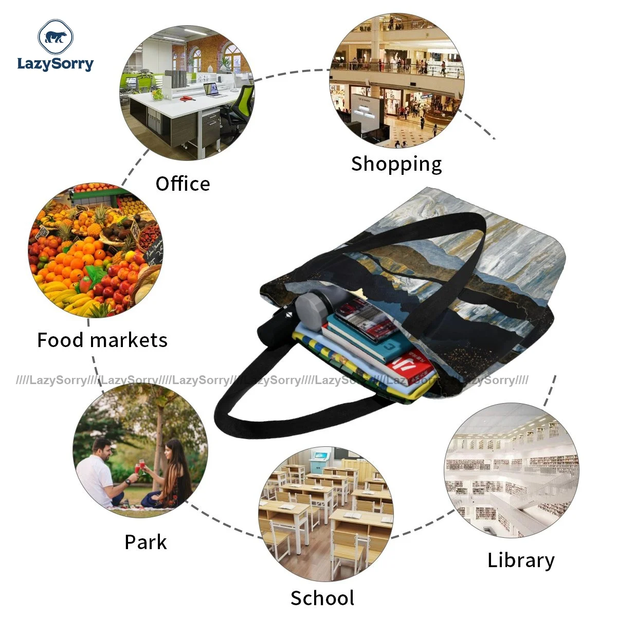 

Mountain Shopping Bag Work Polyester Handbags Female Bulk Stylish Bags