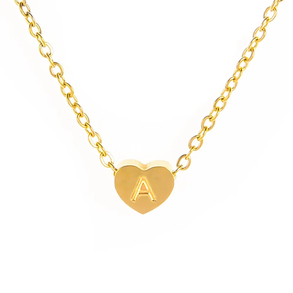 

Luokey Children Baby Heart Letter Necklace For Women A To Z Name Alphabet Initial Pendant Necklace Female Girl Jewelry Wholesale