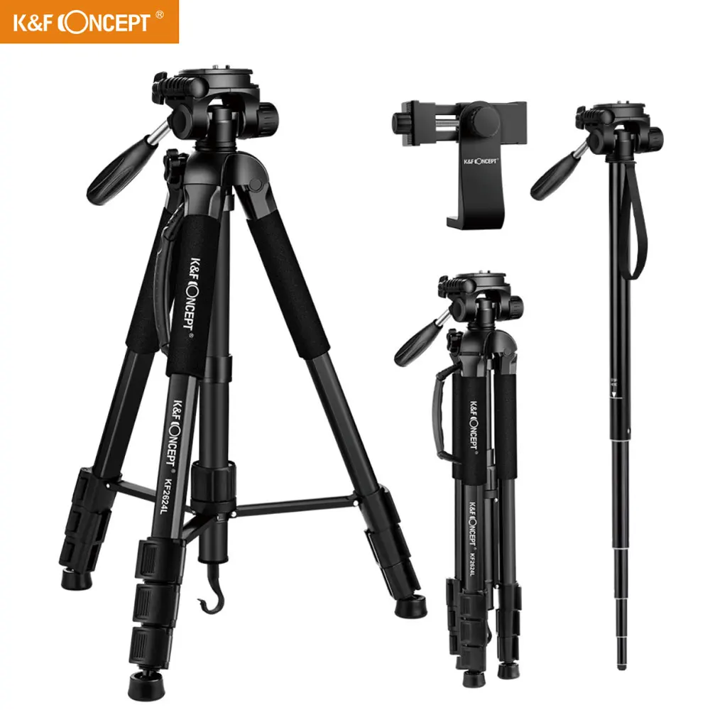 K & F Concept TM2624L черный Портативный компактный штатив Трипод для камеры 70 дюймовый