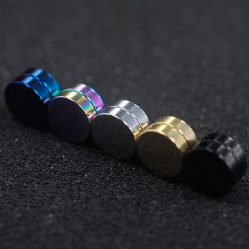 

2021 1pcs Punk Mens Strong Magnet Magnetic Ear Stud Set Non Piercing Earrings Fake Earrings Gift for Boyfriend Lover Jewelry