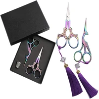 imzay european style vintage scissors embroidery scissors stainless steel scissor with tassel tailor sewing scissors set