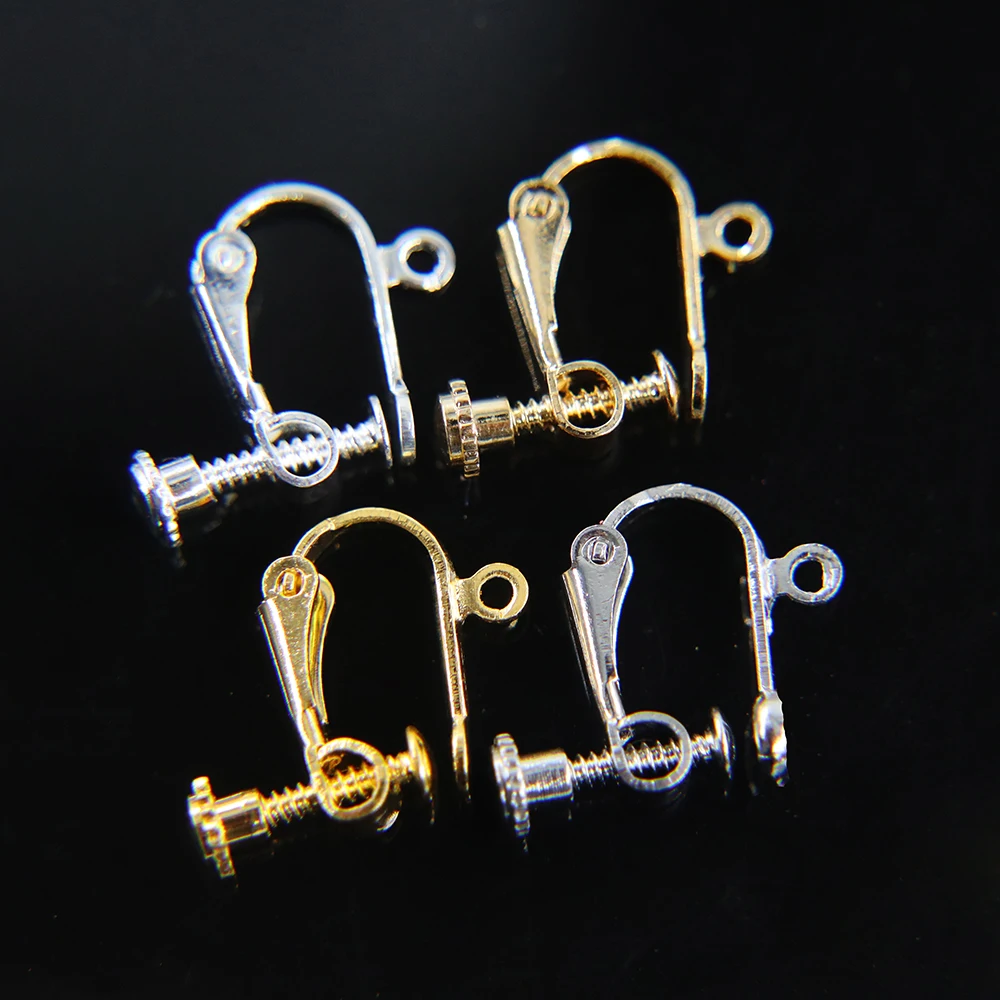 10 шт. 4 цвета чистая медь регулируемый латунный винт зажим для ушей не