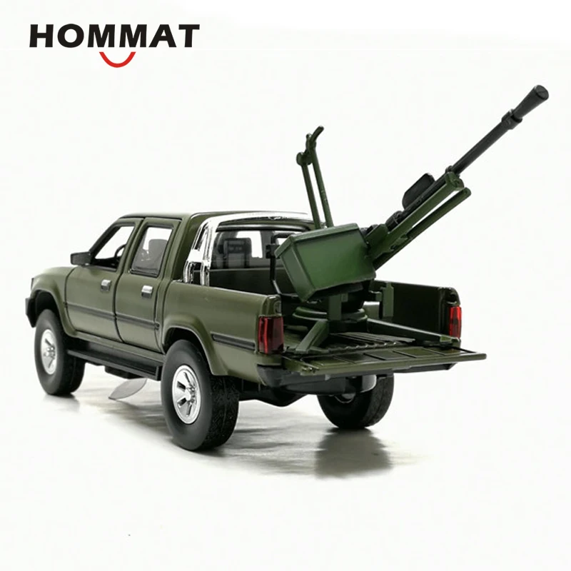 Hommate 1/32 Масштаб Toyota Hilux пикап Грузовик w/анти-ствол танка сплава 1:32 литой под давлением автомобиль игрушечные модели машин игрушечные транспортные средства для детей