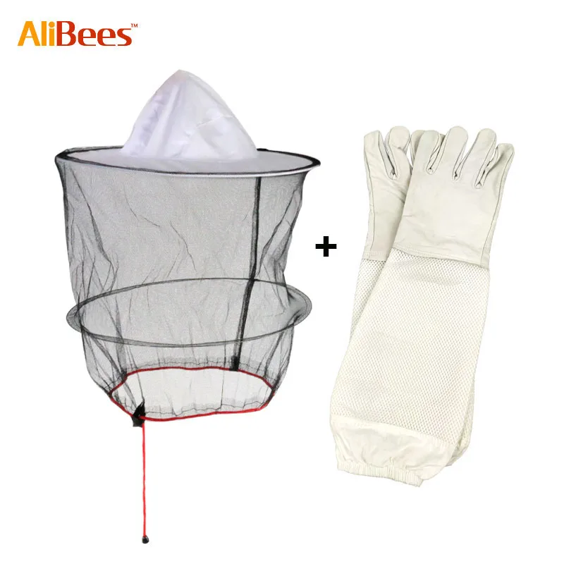 

Beekeeping Hat And Beekeeping Sheepskin Gloves Anti-bee Anti-sting for Professional Apiculture Beekeeper Bee Keeping Tools