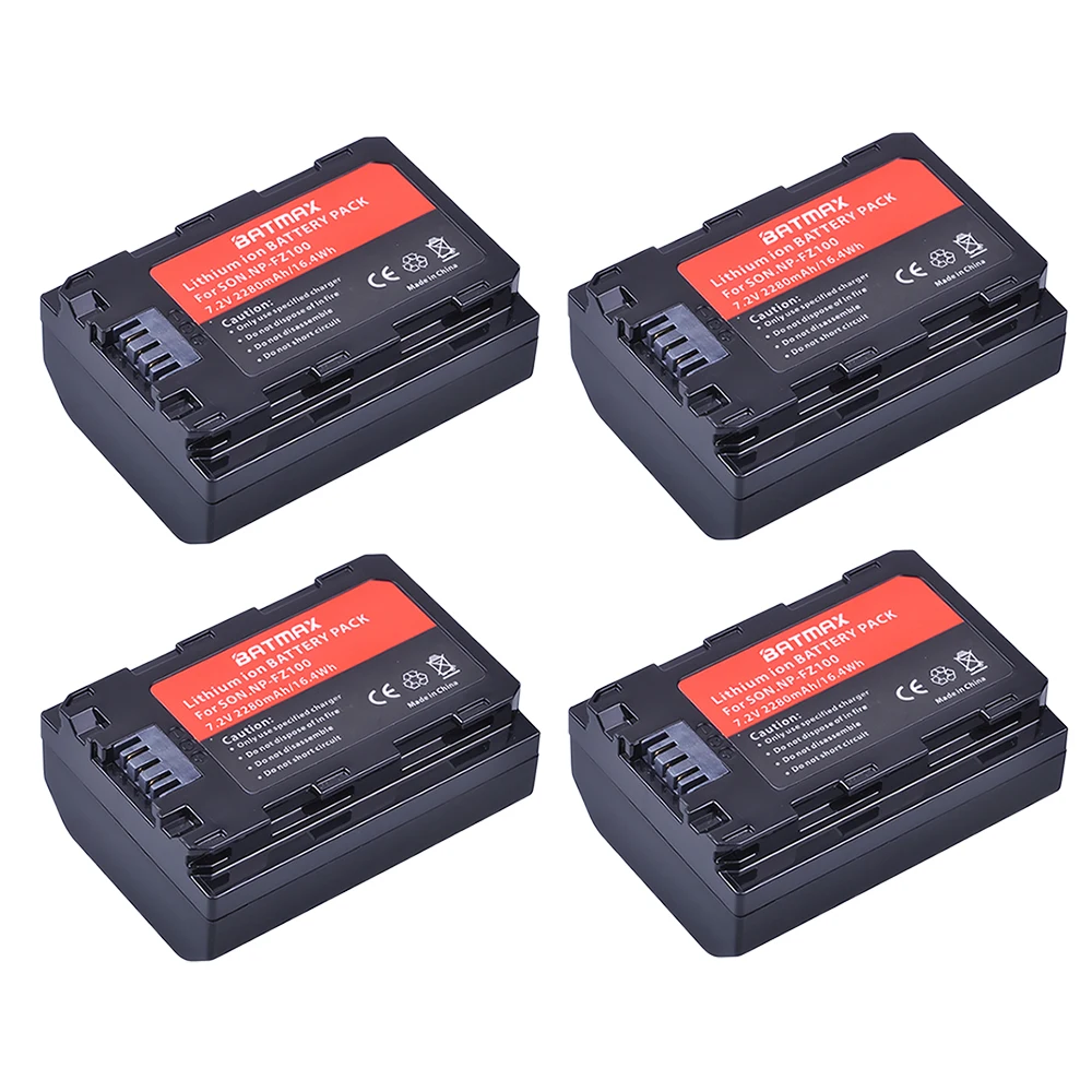 4Pcs 1 шт. 2280 мАч NP-FZ100 аккумулятор NP FZ100 для камеры sony NP-FZ100, BC-QZ1 Alpha 9, A7RIII, ILCE-7RM3, A9, sony A9R sony Alpha 9S - Цвет: 4Pcs