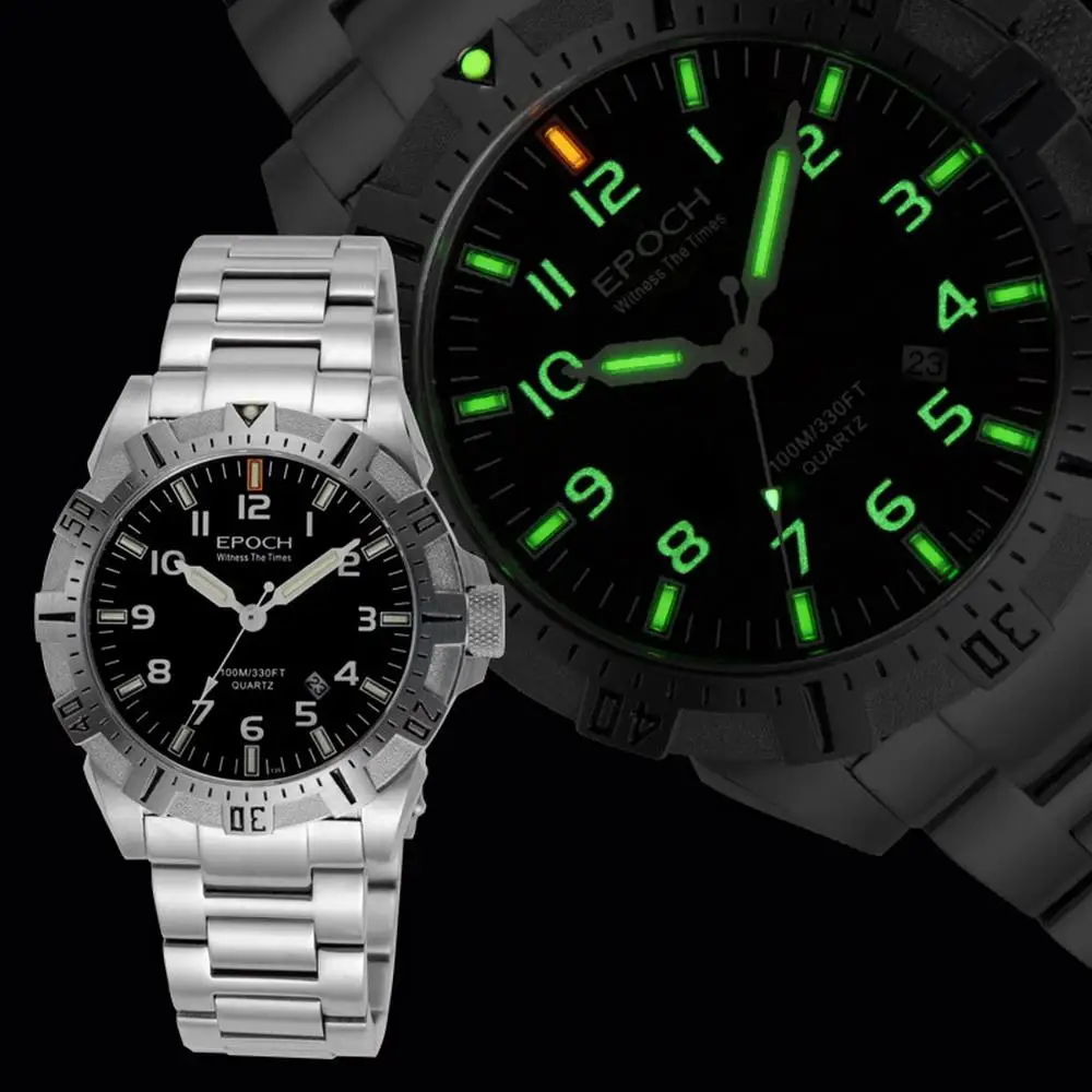 tritium watch p1 Мужские военные наручные часы, мужские тритиевые часы EPOCH sport T25 светящиеся водонепроницаемые наручные часы Мужские Аналоговые erkek kol saati 6020G - Цвет: tritium watch p1