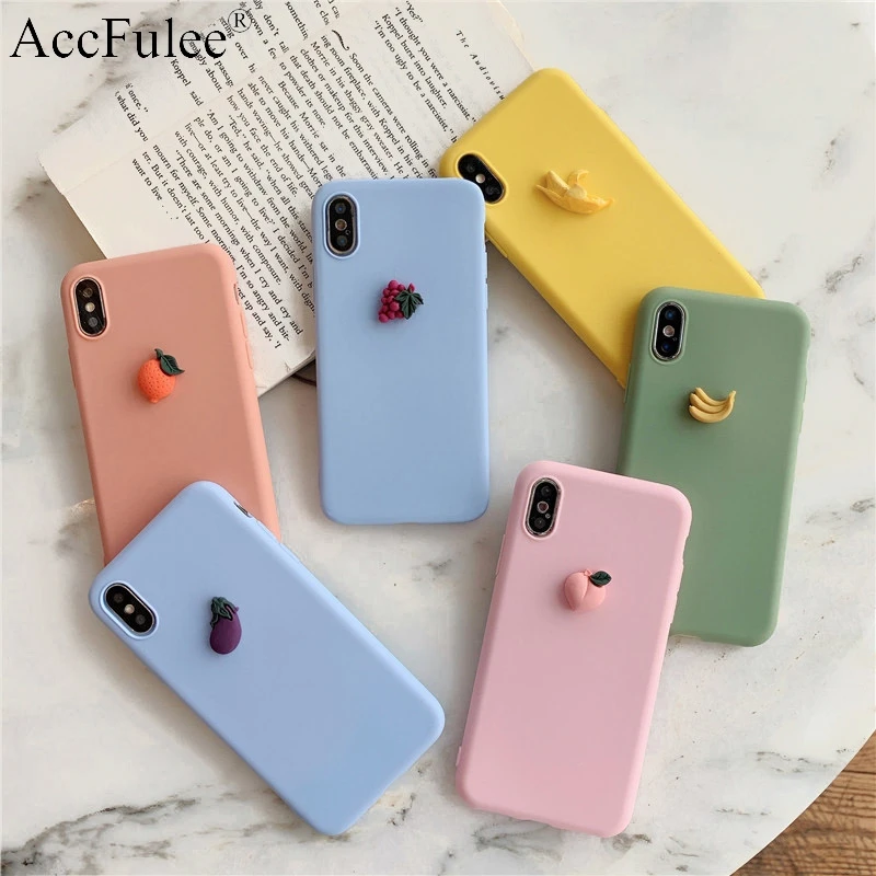 Милый матовый 3D чехол с фруктами для iPhone 4 4S 5S SE 6 S 7 8 Plus XR XS 11 Pro Max милая мягкая