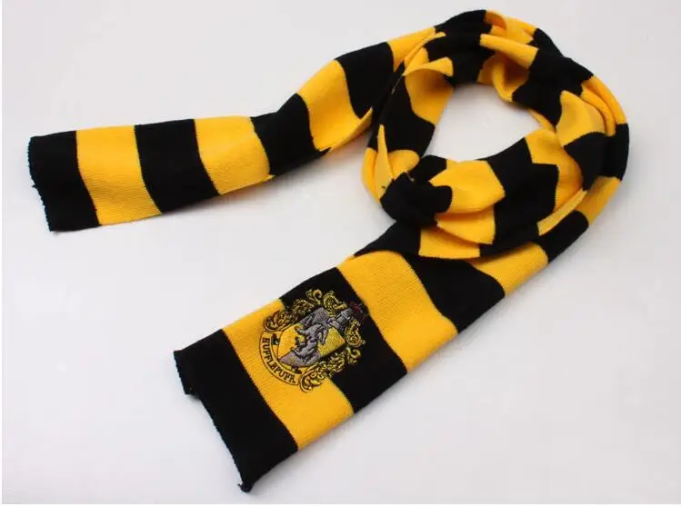 Волшебный школьный косплей костюм шарф Гермиона Гриффиндор Ravenclaw Слизерин Hufflepuff шарф для мальчиков и девочек перчатки - Цвет: Цвет: желтый