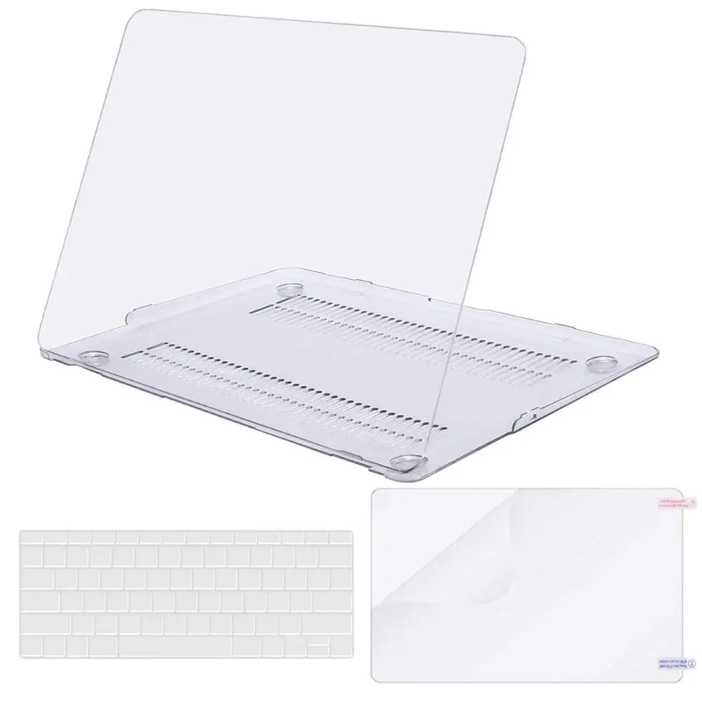 MOSISO Жесткий Чехол для ноутбука Macbook Air 13 A1466/A1369, чехол для ноутбука 2012-+ чехол для клавиатуры+ Защитная пленка для экрана - Цвет: Cystal