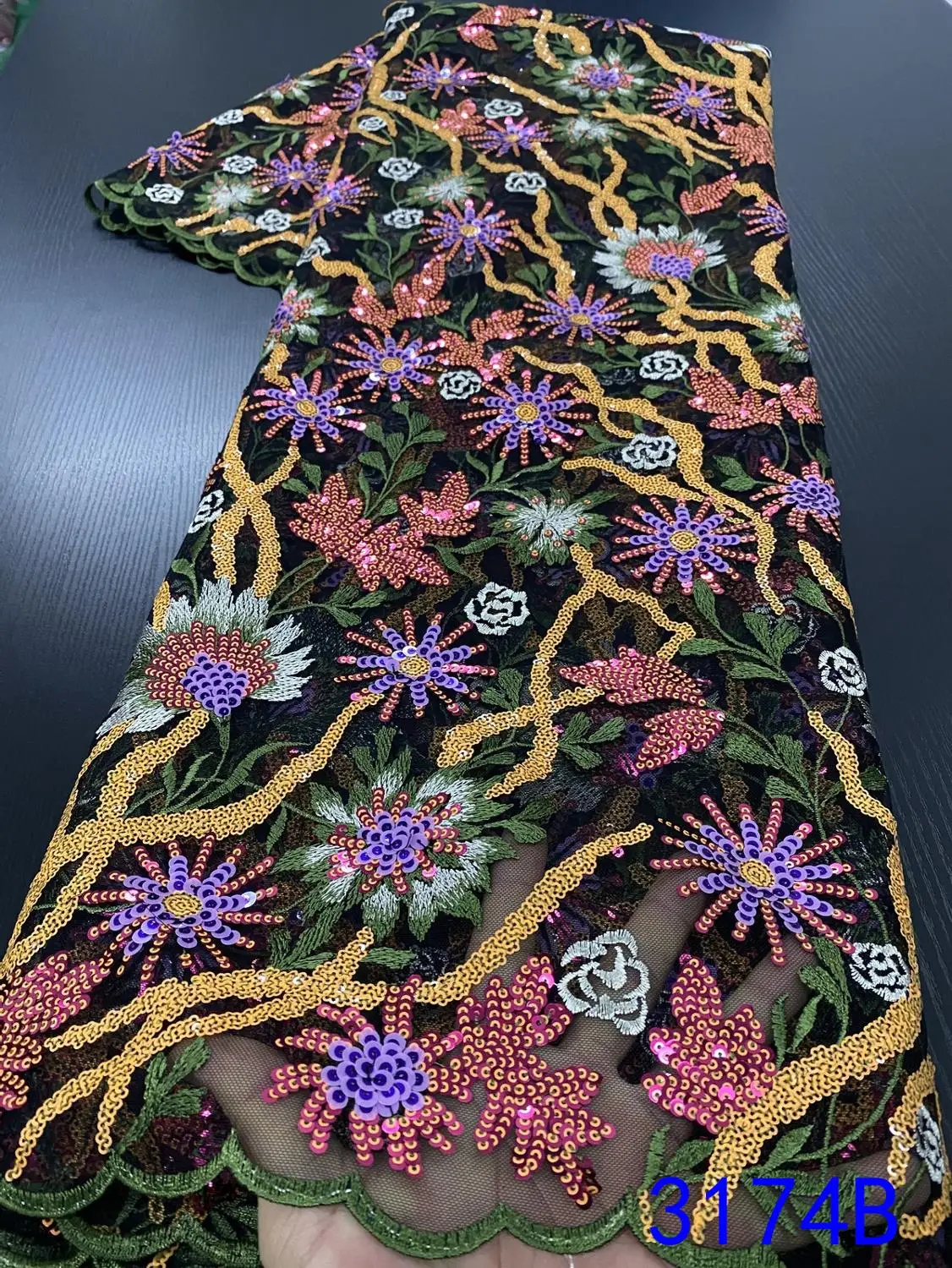 Новое поступление ткань в стиле последовательности нигерийская сетчатая