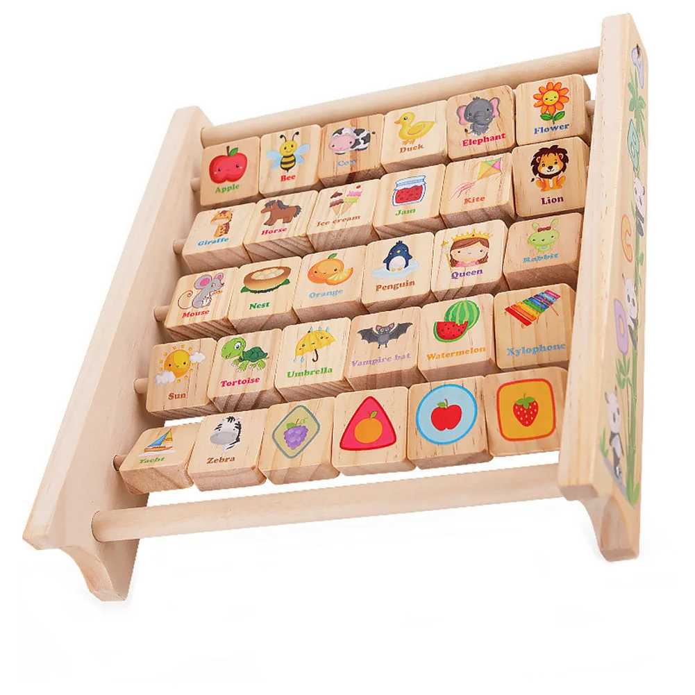 Wooden Letter Flipboard Learning Frame Exercise Practical Ability Color Cognition Wisdom Develop Educational Toy Kids Gift | Игрушки и