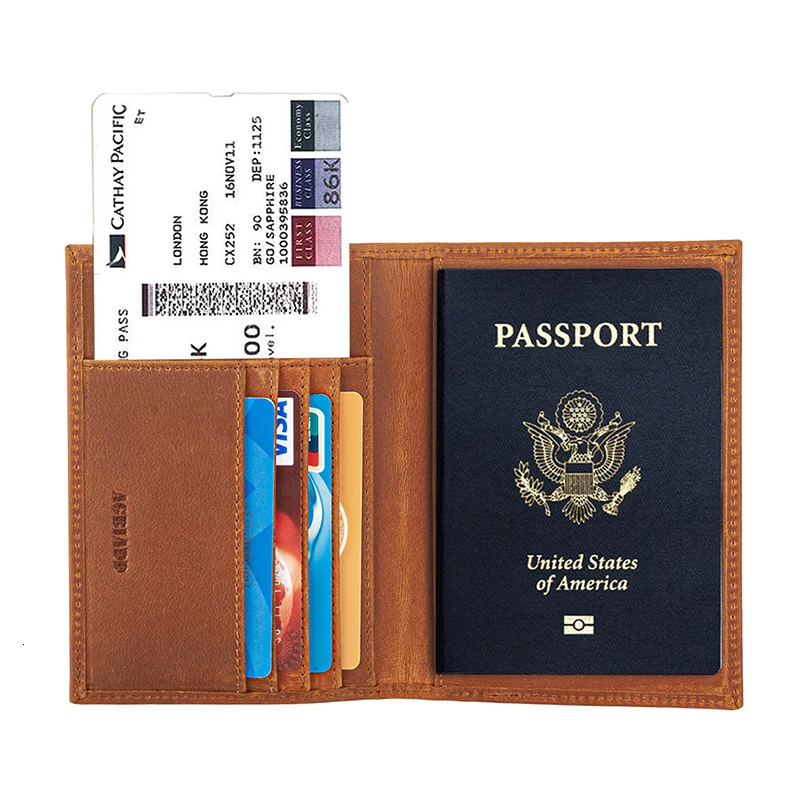 RFID Блокировка США держатель для паспорта кошелек Обложка для паспорта чехол из натуральной кожи Crazy Horse