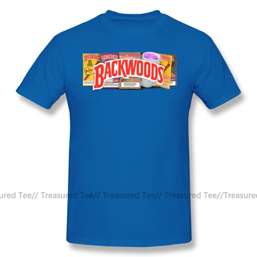 Backwoods футболка BACKWOODS винтажная рубашка хип-хоп Футболка мужская забавная футболка пляжная 100 процентная хлопчатобумажная футболка с рисунком - Цвет: Blue