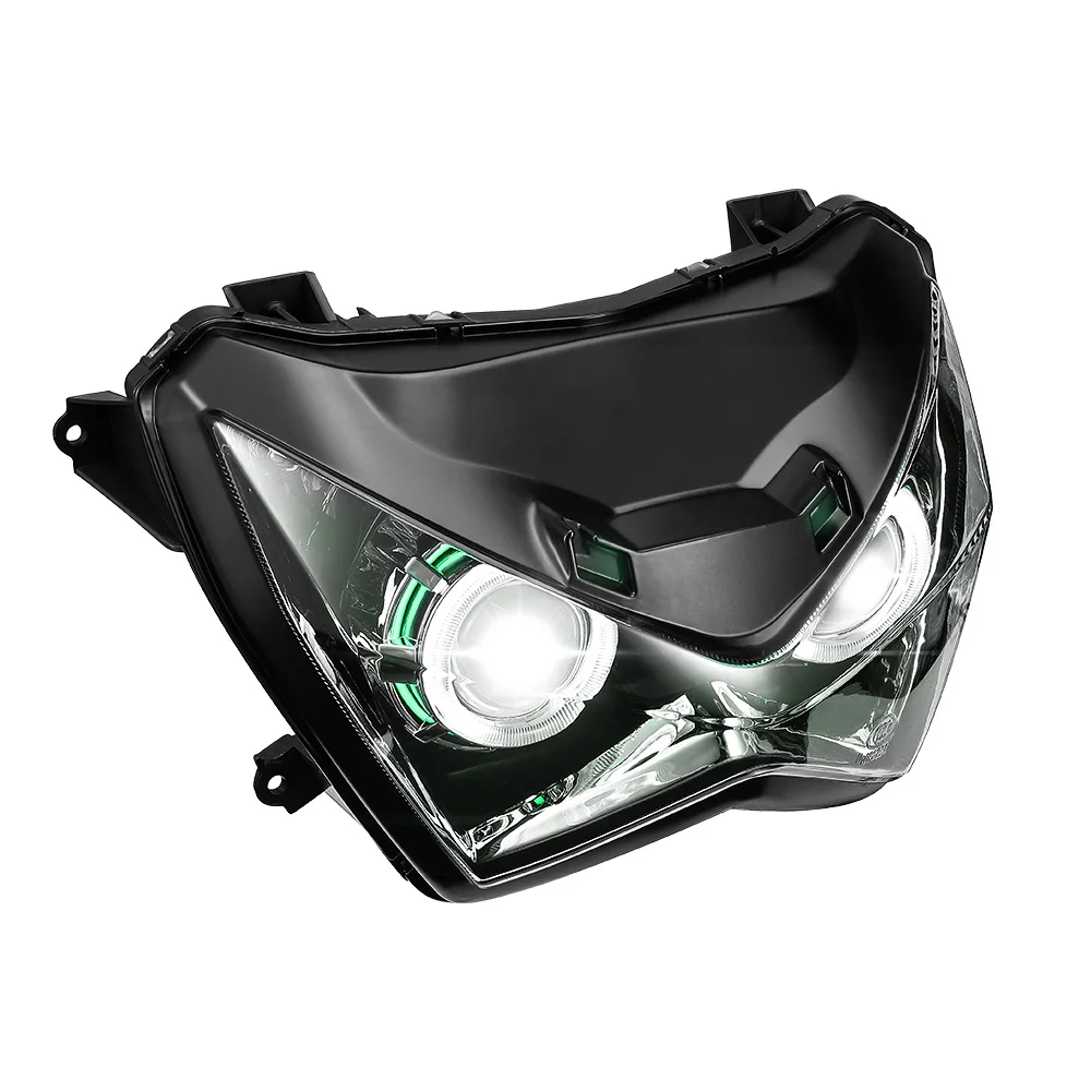 KEMiMOTO для kawasaki Z250 Z800 мотоциклетный головной светильник Ангел глаз HID проектор на заказ головной светильник в сборе лампа Z 800 2013