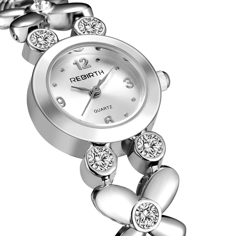 Женские часы браслет Золотые женские с бабочкой и цветком маленькие кристаллы