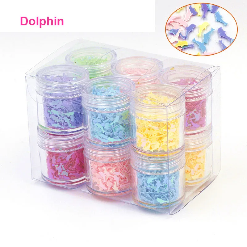 12 Color Slime Clay DIY Sequins Filler For Clear/Fluffy Supplies Shell Heart Star Dolphin Mud Decoration Toys Accessories | Игрушки и
