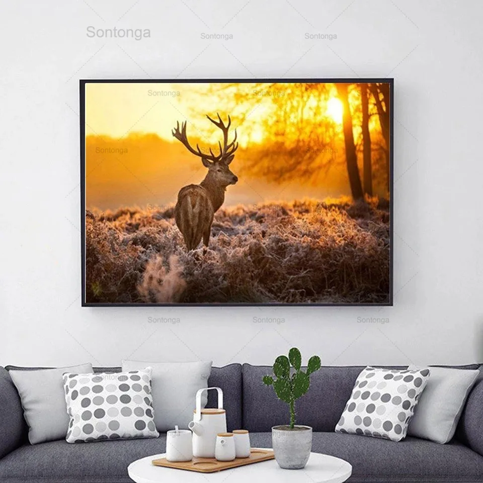 

Набор для алмазной вышивки крестиком 5D С закатом оленя