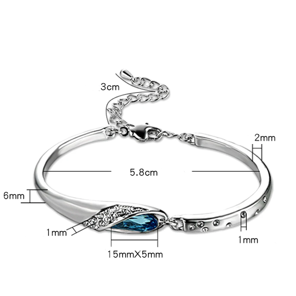 Браслеты женские из серебра 925 пробы с кристаллами | Украшения и аксессуары