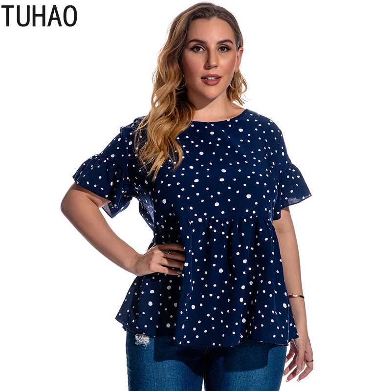 

Женская офисная блузка TUHAO, большие размеры 4XL, 3XL, размера плюс