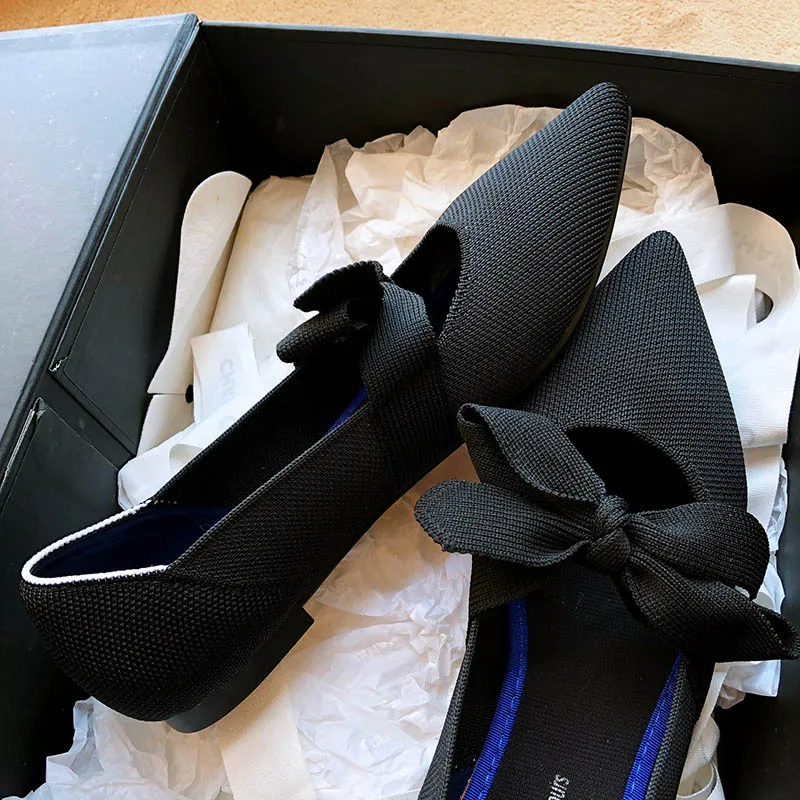 Вязаные балетки Mary Janes с леопардовым принтом острым носком на плоской подошве