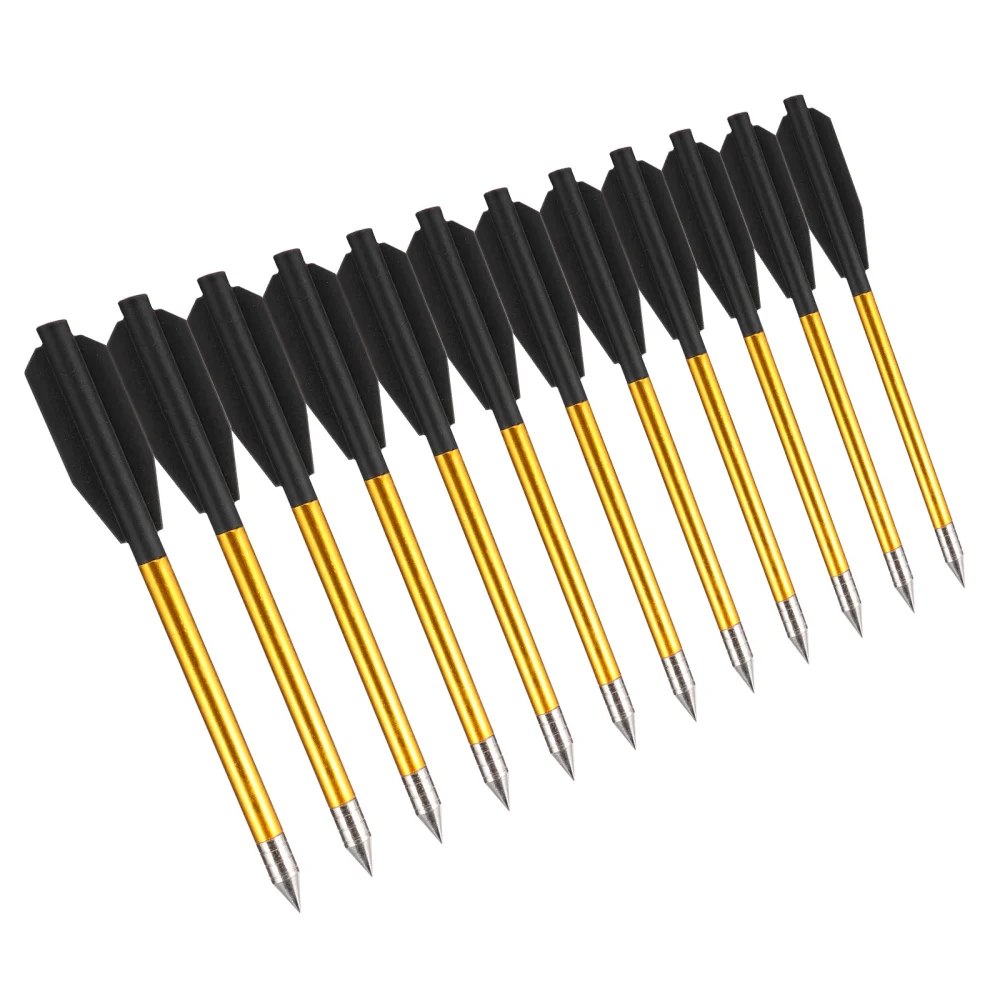 

12 Pcs 1 Box Practical Arrows Durable Chic Practice Arrows (Golden Black)