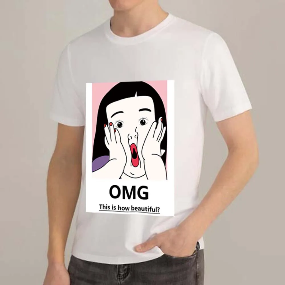 

Summer Street Art T-shirt Men's Fashion Clothing Retro Casual Funny Surprised Printed Pattern Series Comfortable O-neck Soft Top