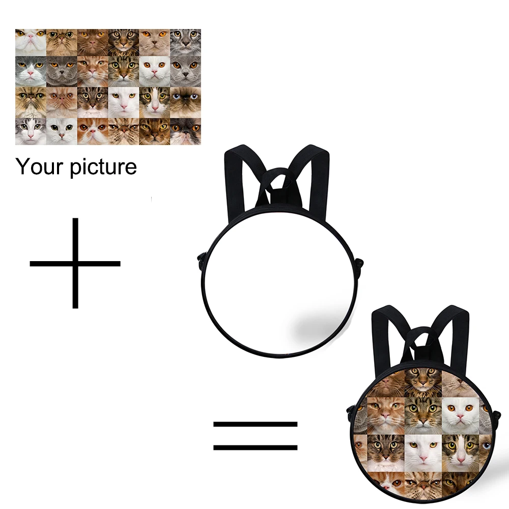 Оригинальная круглая сумка-мессенджер с собственным рисунком для маленьких