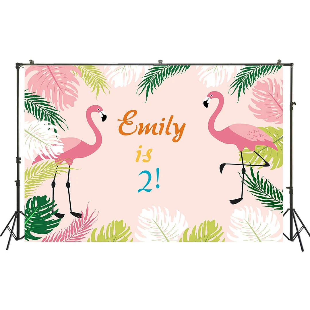 

HUAYI Photography Backdrops Flamingo Birthday Photo Backdrop Baby Shower Birthday Party Decor Banner Photography BackgroundW-293