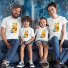 Famliy Look Винни Пух Harajuku Пух медведь футболка родители братья и сестры дети одежда футболки Графический Топ для девочек и мальчиков