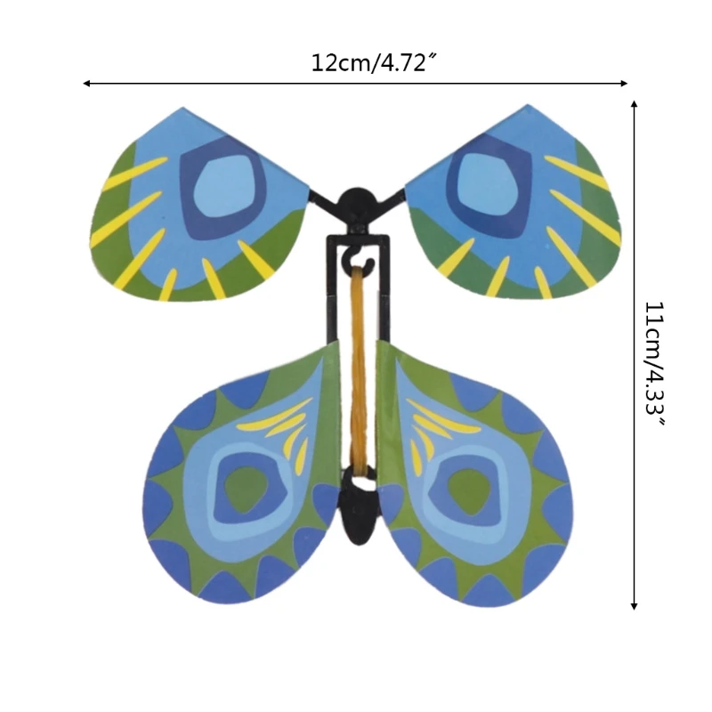 

OOTDTY 10 Pcs Flying in the Book Fairy Rubber Band Powered Wind Up Butterfly Toy Funny Gifts