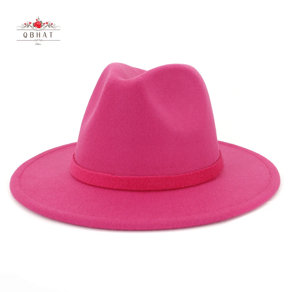 QBHAT унисекс мужская женская Белая Шляпа Fedora одноцветная с плоским краем шерсть
