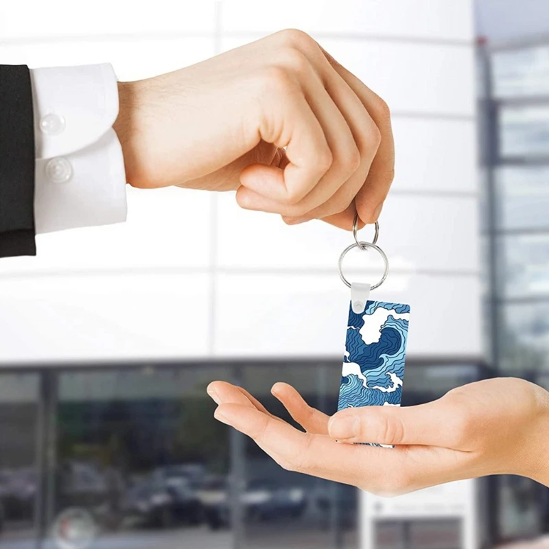 

Acrylic Keychain Blank Acrylic Transparent Ornament Pendants and Rectangle Keychain Tassels Set for DIY Craft