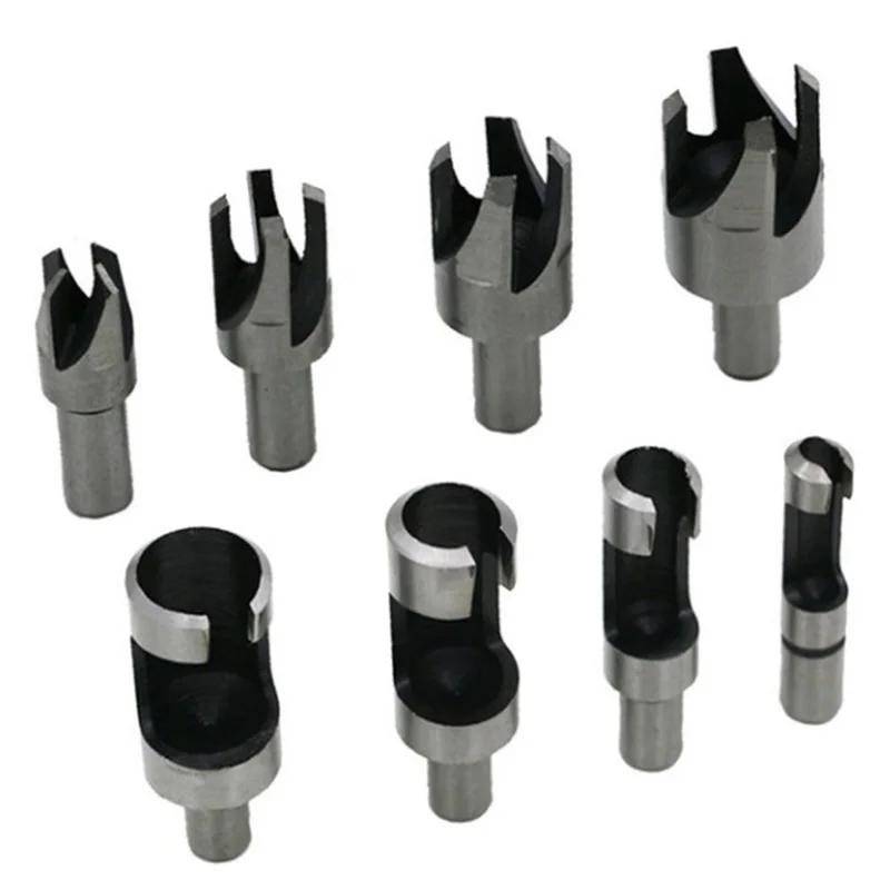 

8 / set of conical straight mortise and tenon cutter 5/8 "1/2" 3/8 "1/4" woodworking cork drill cutter