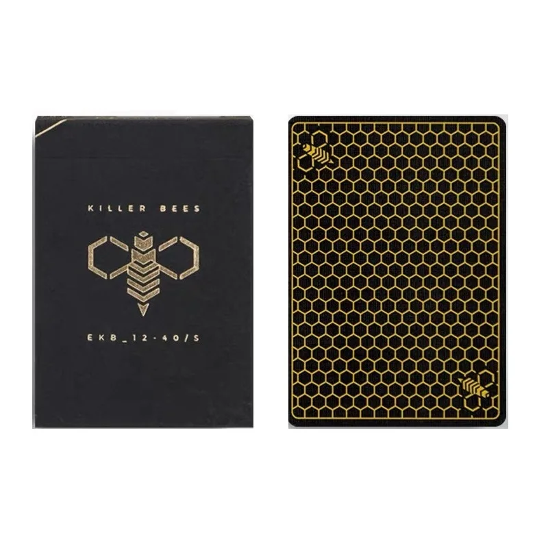 Черный Ellusionist супер пчелы игральные карты убийца пчела колода белый/черный покер волшебные карты крупным планом магические трюки реквизит для мага - Цвет: Черный
