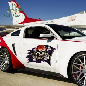 EARLFAMILY 43 см x 36 см Пират Веселый Роджер наклейка в виде черепа и флаг с черепом человека и костями наклейка с флагом автомобильные стикеры Класс Авто Автомобильные аксессуары