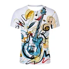 2021 Модная Летняя распродажа Новый мужской 3D с принтом гитары футболка высокого качества музыки Мужская футболка с коротким рукавом Топ Футболка s XXS-6XL