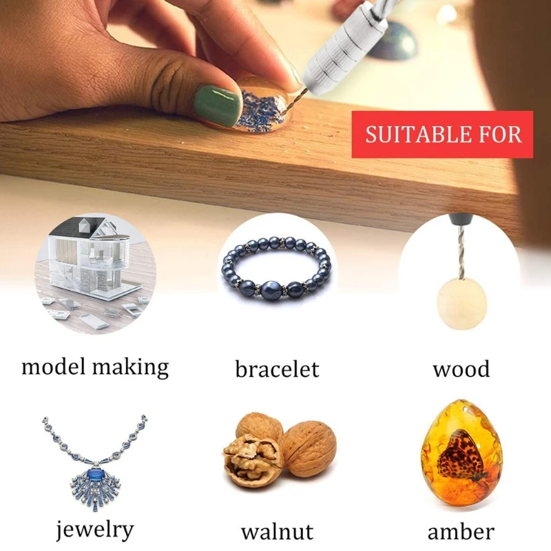 

DIY Semi-automatic Hand Drill Bit Set Mini Twist Drills Bits Hand Drill Rotary Tool for Wood Jewelry Plastic Resin Craft