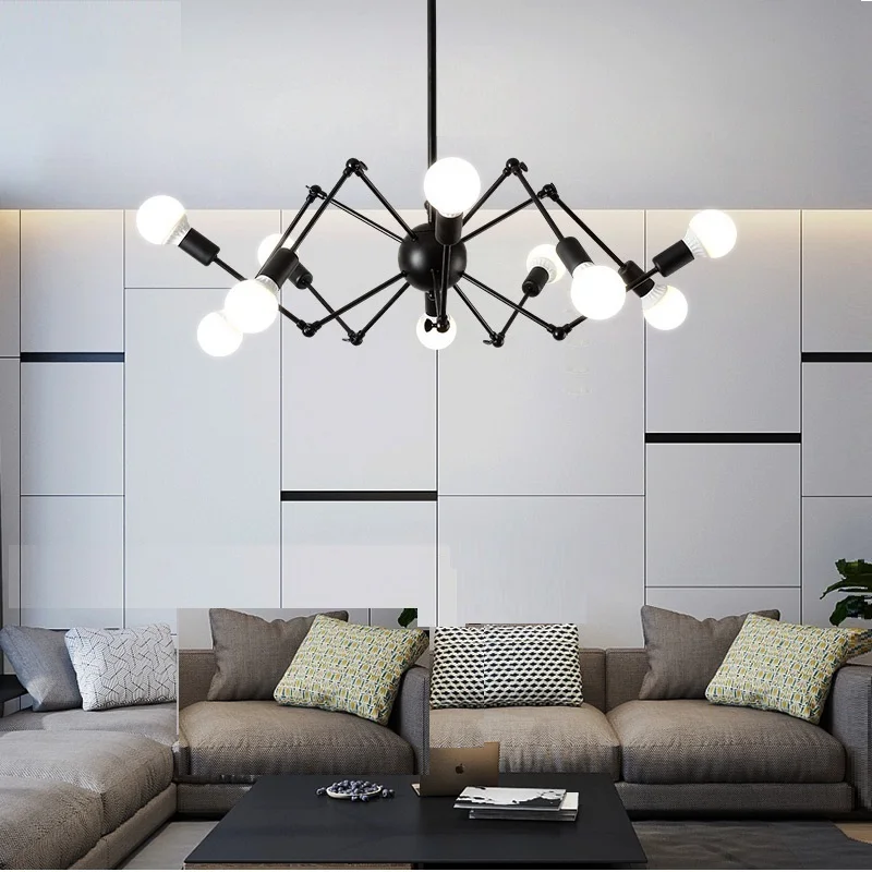 Современная Скандинавская ретро люстра в винтажном стиле Регулируемая лампа