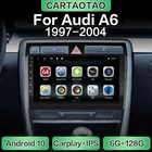 Автомагнитола на Android 10,0 с GPS-навигацией, Wi-Fi, мультимедийный плеер CarPlay для Audi A6 C5 1997-2004 S6 RS6 DSP RDS IPS, без DVD, 2din