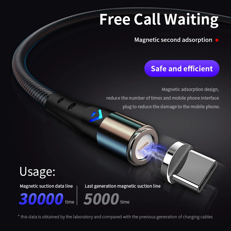 

YKSKR 5A Magnetic Cable Micro Usb Type C Super Fast Charging USB C For iPhone Samsung Xiaomi Huawei Android Phone Charger Cord