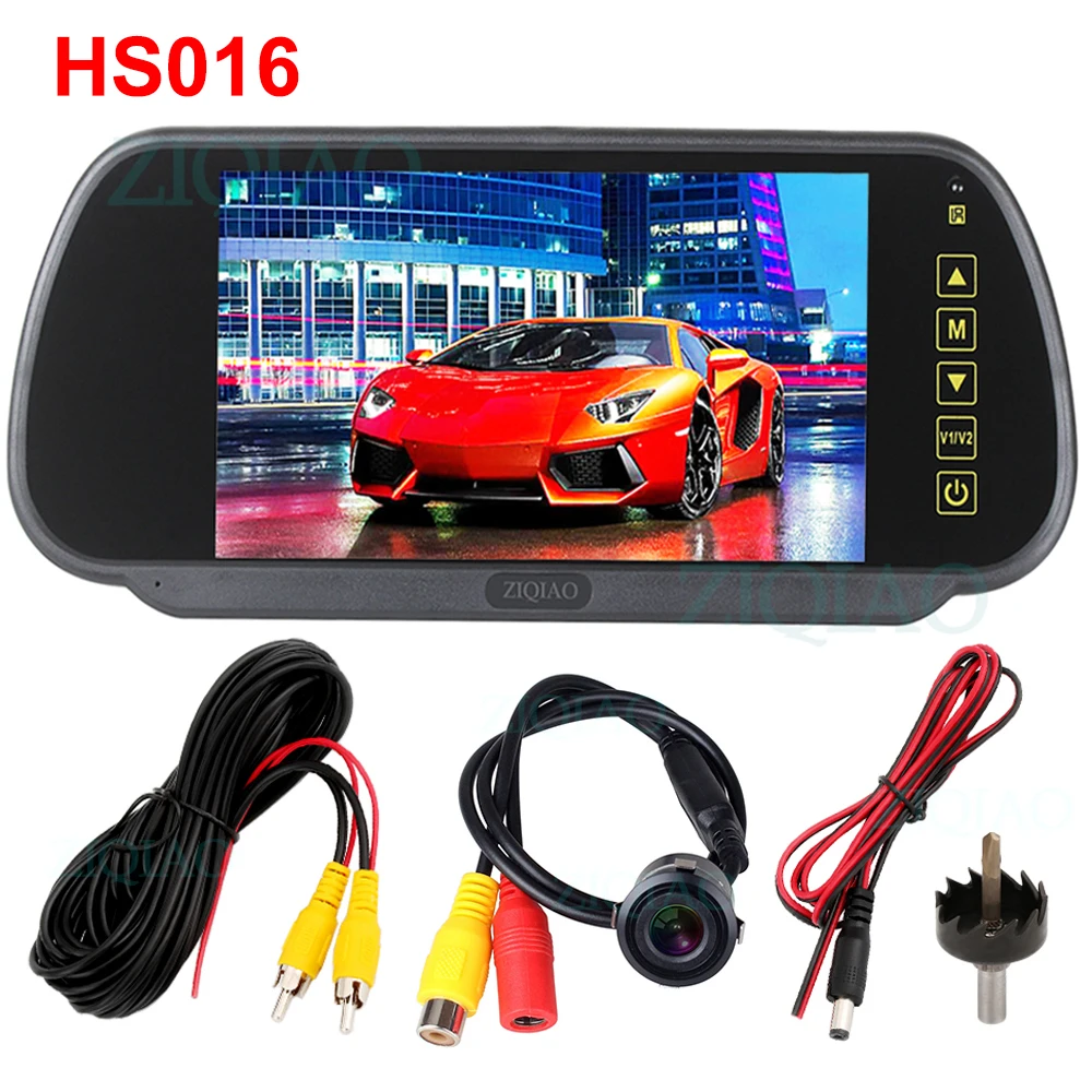 HS016 7-дюймовый TFT LCD Автомобильный Зеркальный Монитор Парковочная Система Дисплей Камера Заднего Вида Парковочная система для - Цвет: HS016