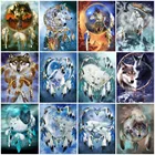 AZQSD 5D DIY Алмазная картина волк перо Ремесленная поделка, алмазная вышивка животные мозаика полный набор рукоделие украшение для дома