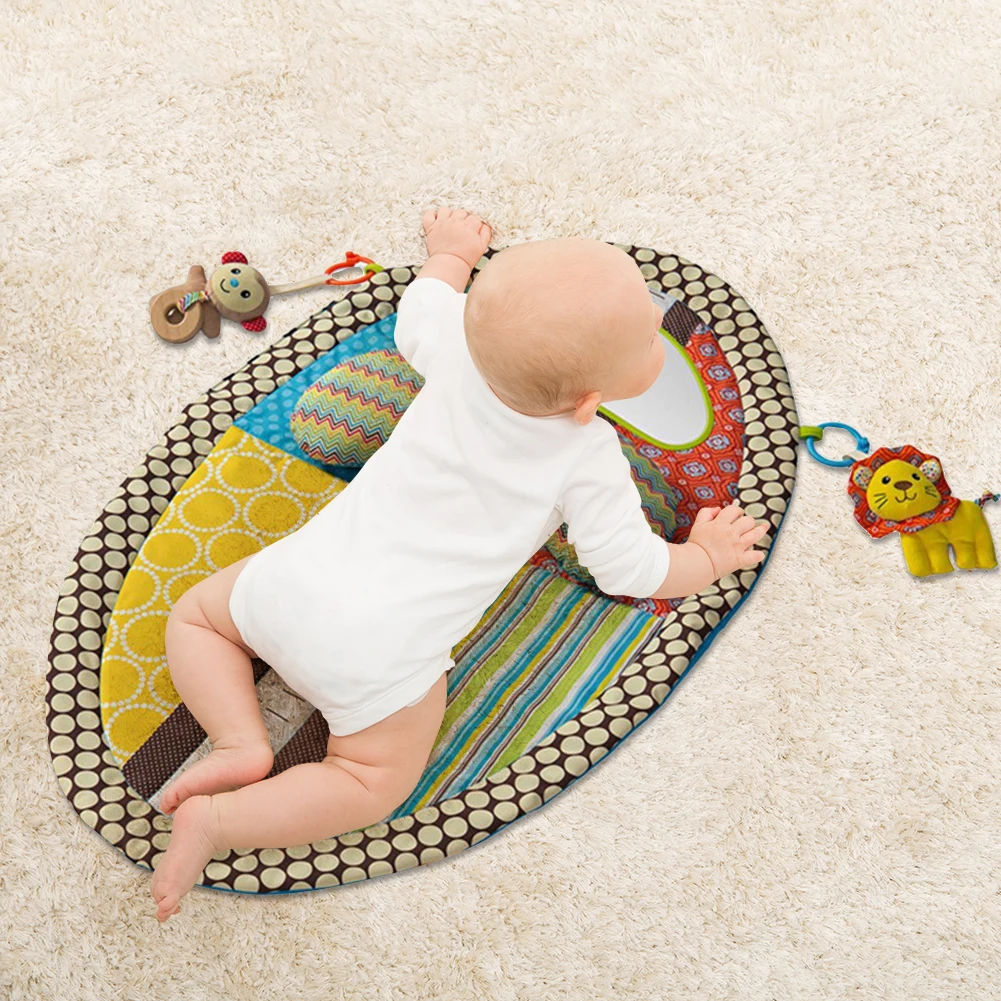 

Blanket Educational Toys Baby Play Mat Multifunctional Baby Crawling Carpet Infant Play Mat w/ Height Ruler Pillow Doll