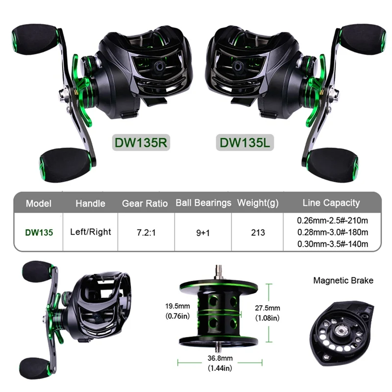 

Compact Design Water Drop Wheel Fishing Wheel 7.2:1 High Speed Ratio The Braking Force In 10 Gear Is 10KG Fishing Accessories