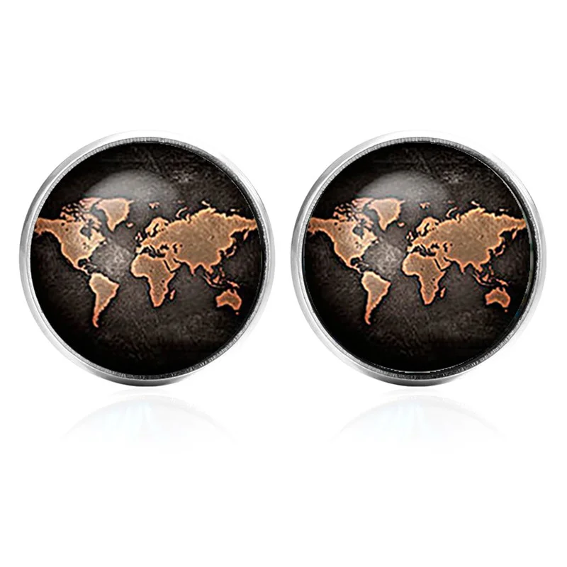 New 2020 Black Globe World Map Cufflinks Plated Vintage Cuff Men And Women Accessories Antique Bronze | Украшения и аксессуары
