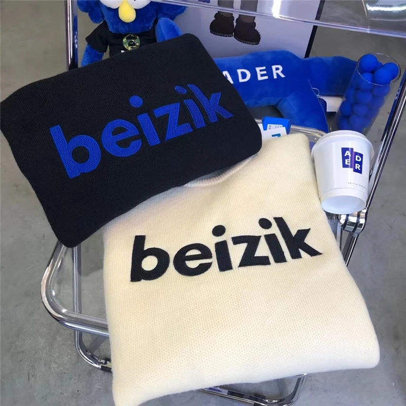 Высококачественный шерстяной мужской свитер Adererror 1:1 Beizik с надписью и вышивкой |