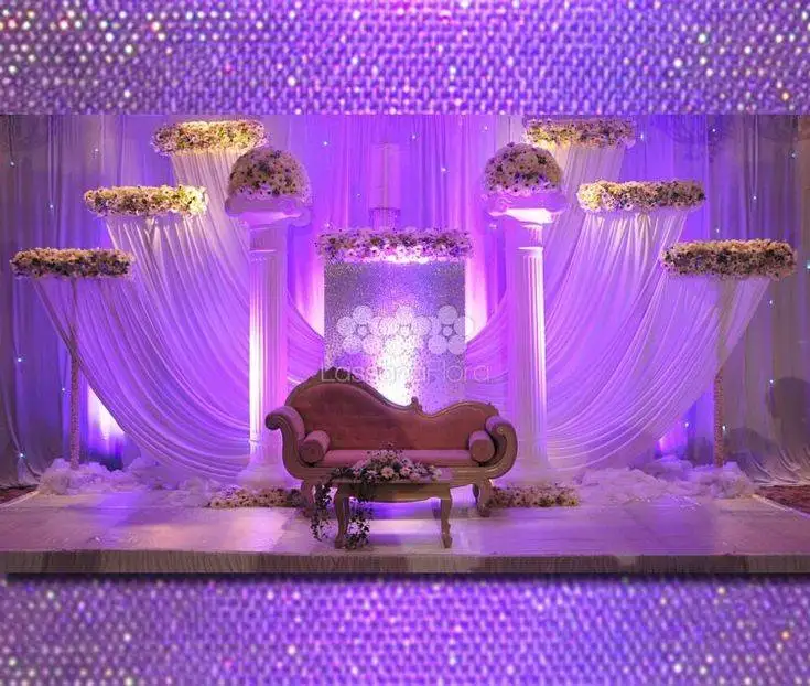 

6 panels wedding curtain drapery 1 meter width x 3 meter length white color